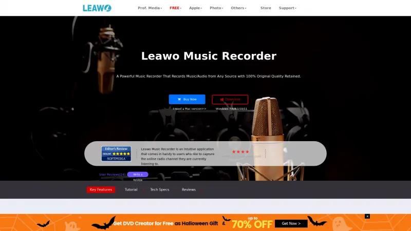 Leawo Music Recorder: The Ultimate Audio Recording Software for High-Quality Music Capture Homepage of Leawo Music Recorder