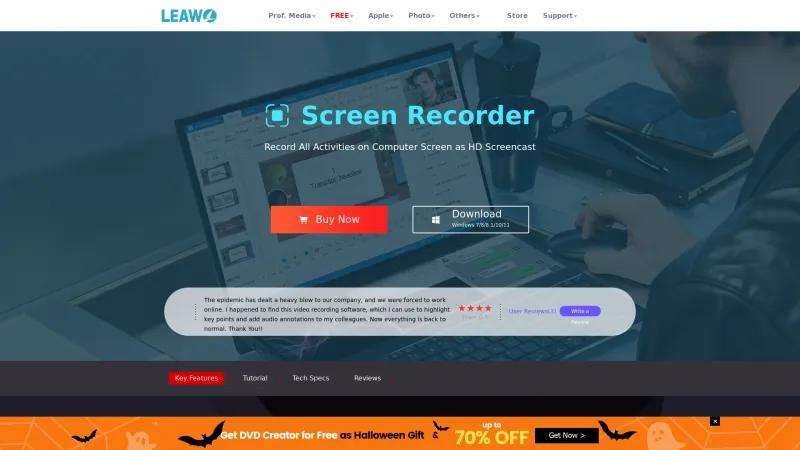 Homepage of Leawo Screen Recorder