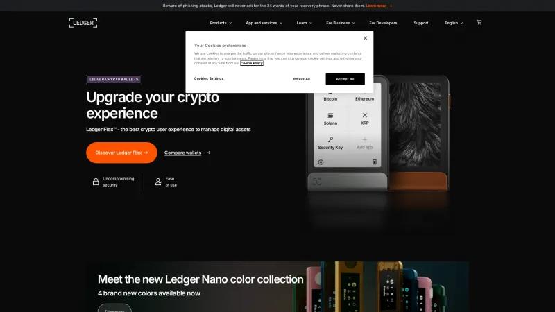 Homepage of Ledger