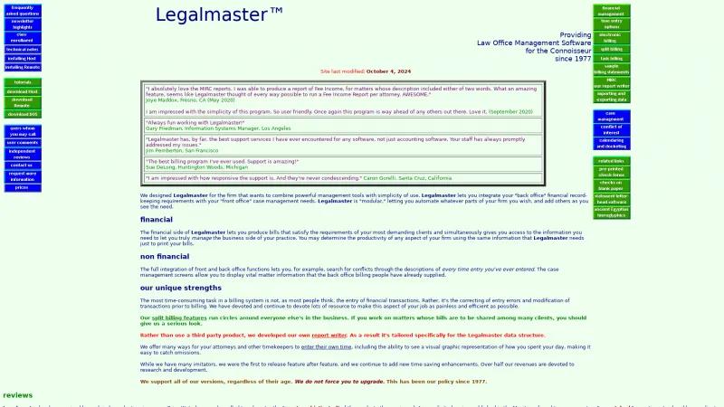 Homepage of Legalmaster