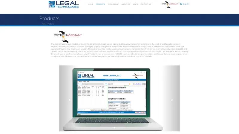 Homepage of EvictionAssistant