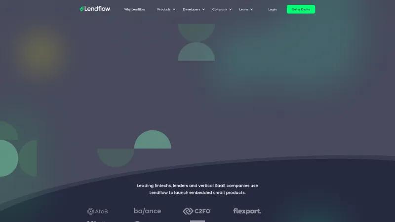 Homepage of Lendflow