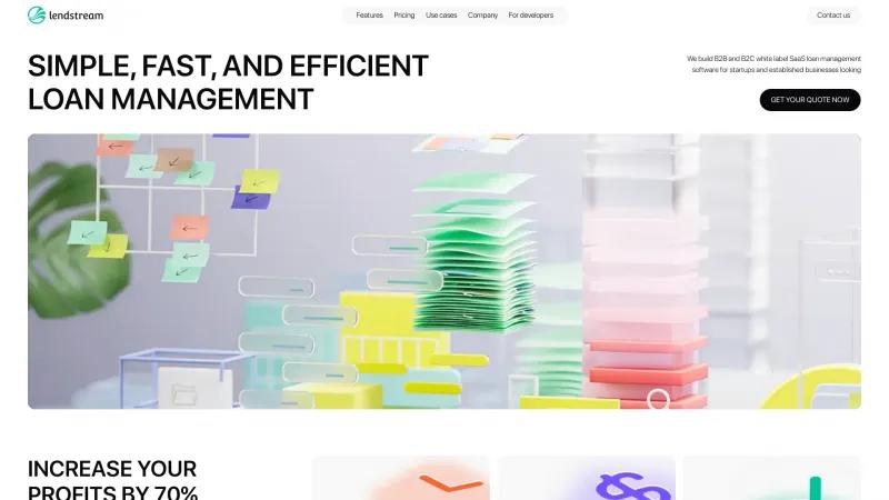 Homepage of Lendstream