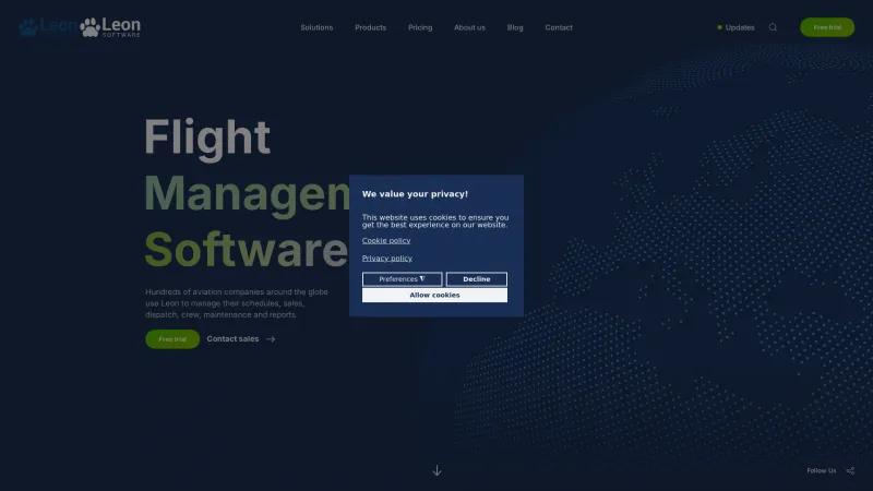 Homepage of Leon Software