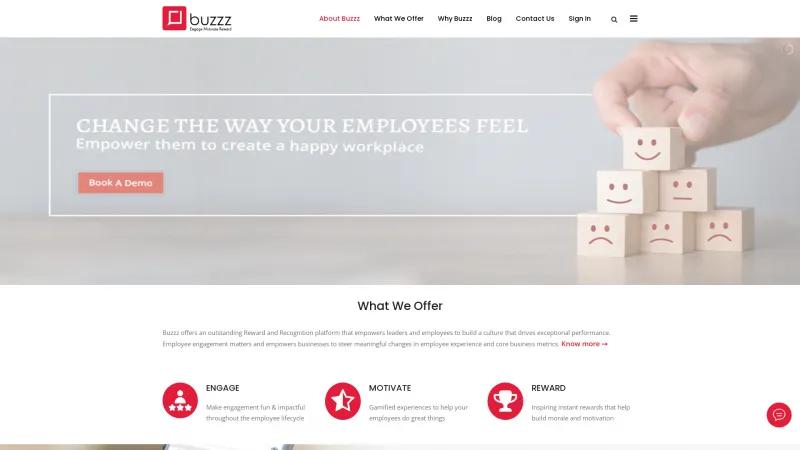 Homepage of Buzzz