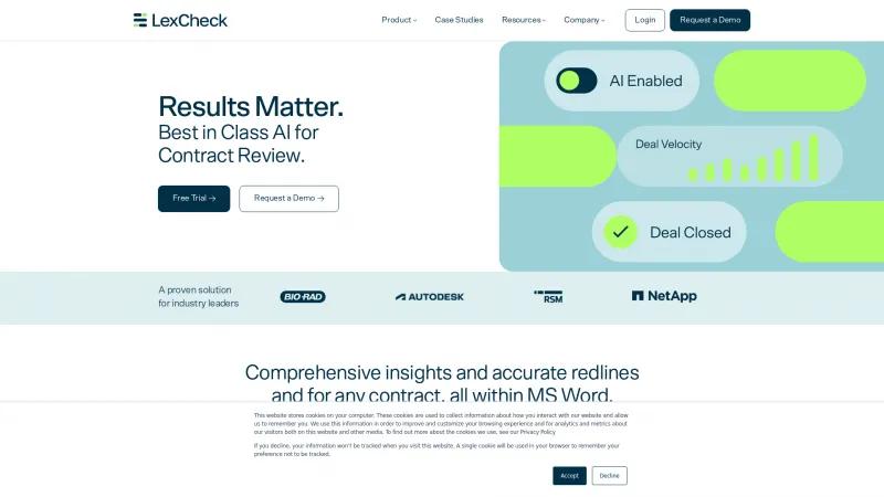 Homepage of LexCheck