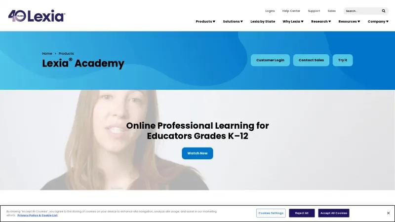 Homepage of Lexia Academy