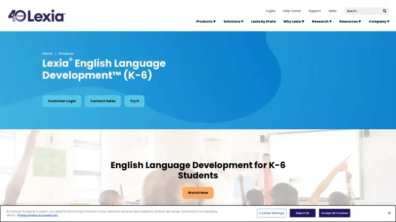 Homepage of Lexia English