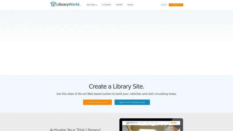 Homepage of LibraryWorld