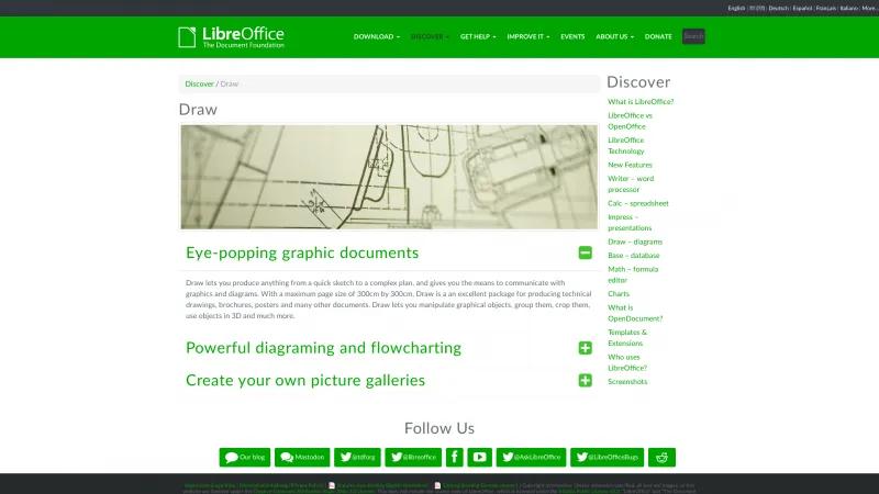 Homepage of LibreOffice Draw