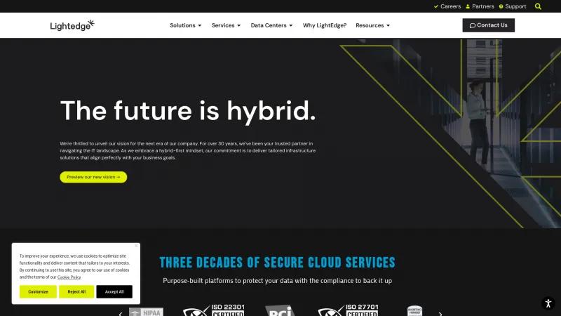 Homepage of LightEdge