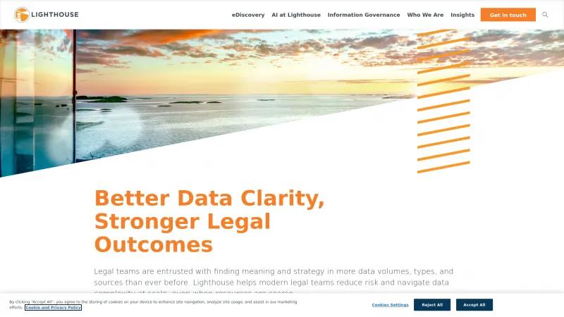 Homepage of Lighthouse eDiscovery