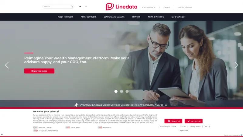 Homepage of Linedata AMP