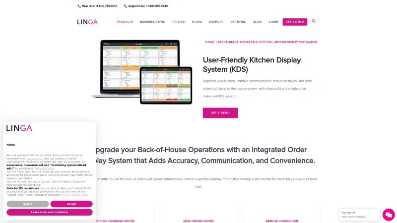 Homepage of LINGA KDS