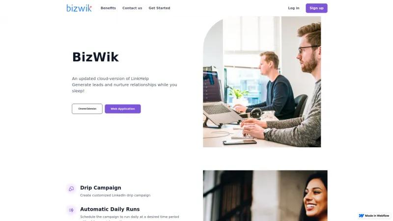 Homepage of BizWik