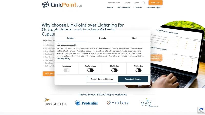 Homepage of LinkPoint Connect