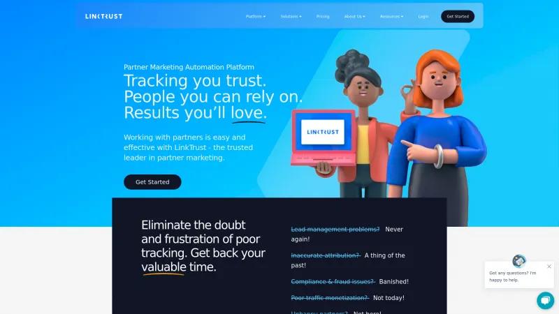 Homepage of LinkTrust