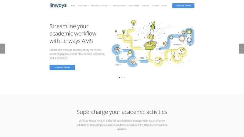 Homepage of Linways LMS