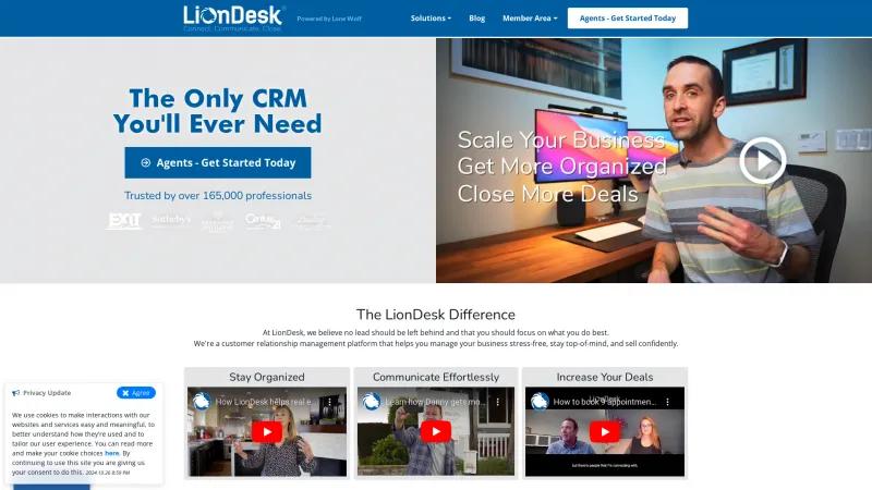 Homepage of LionDesk