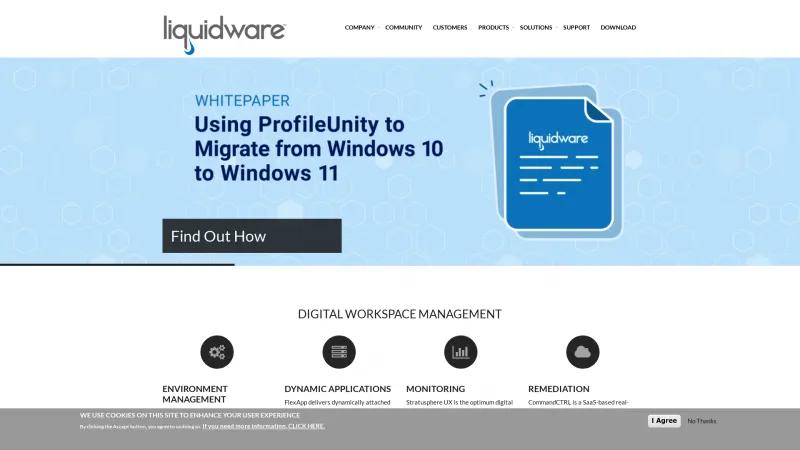 Homepage of Liquidware