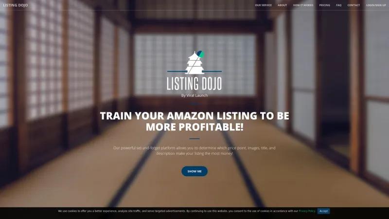 Homepage of Listing Dojo