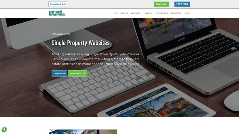 Homepage of Listings Unlimited