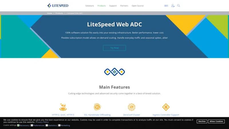 Homepage of LiteSpeed Web ADC