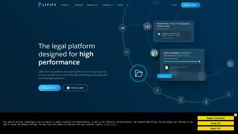 Homepage of Litify