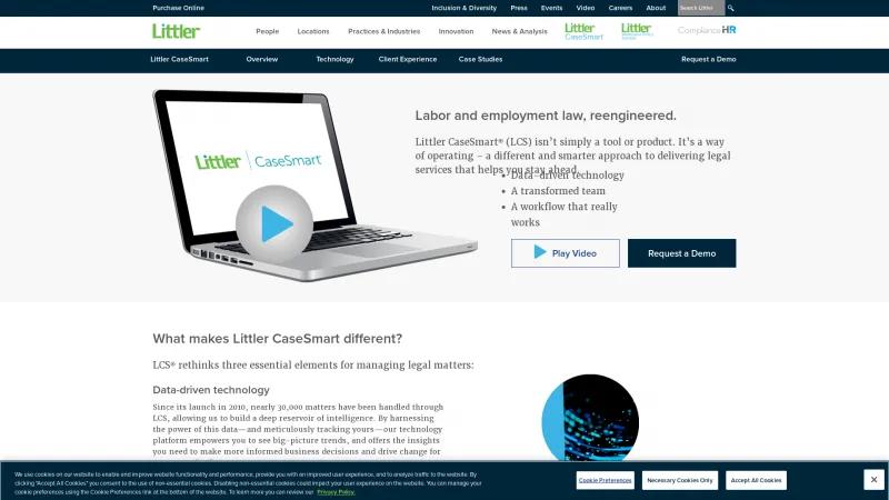 Homepage of Littler CaseSmart