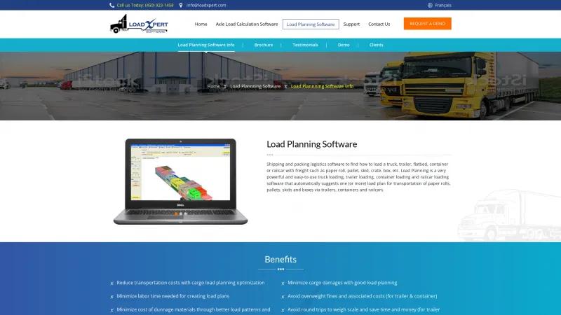 Homepage of Load Xpert