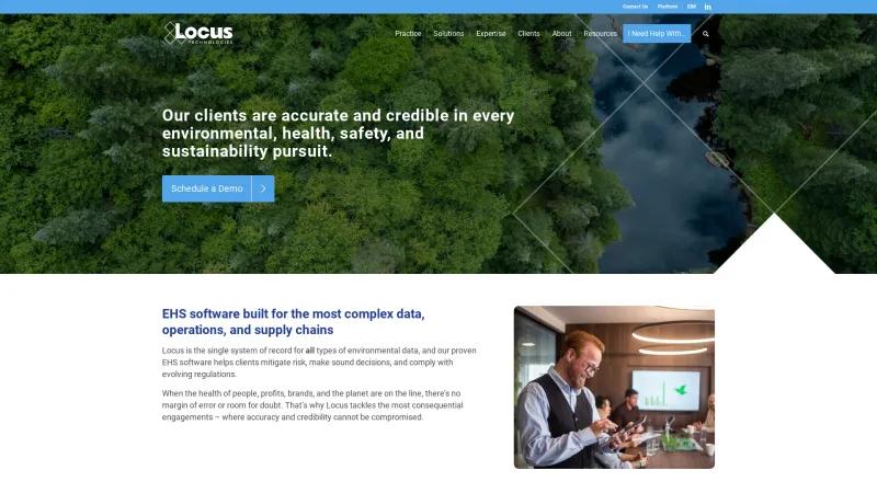 Streamline EHS Compliance and ESG Reporting with Locus Technologies' Premier Environmental Software Solutions Homepage of Locus ESG & Sustainability