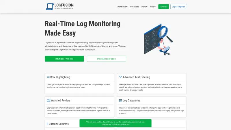 Homepage of LogFusion