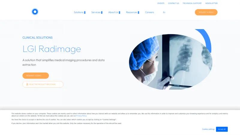 Homepage of Logibec Radimage