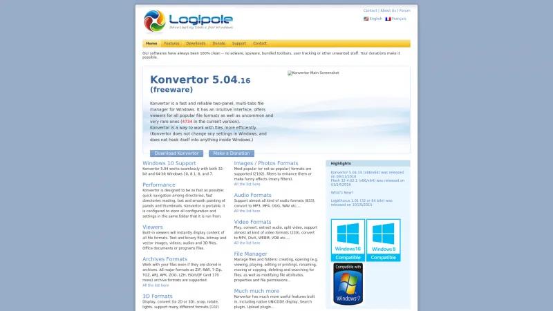 Homepage of Konvertor