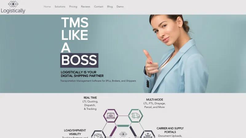 Homepage of Logistically TMS