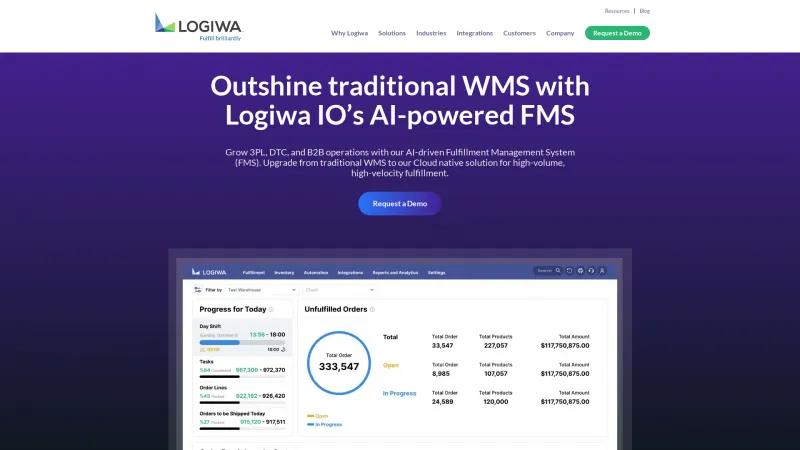 Homepage of Logiwa WMS