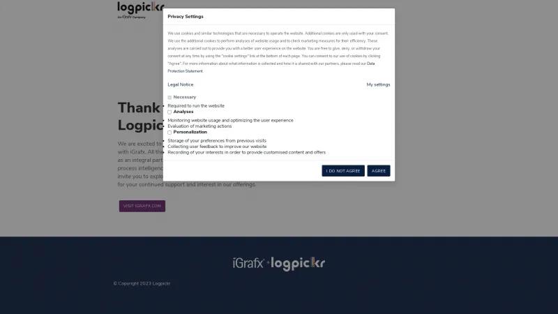 Homepage of Logpickr Process Explorer 360