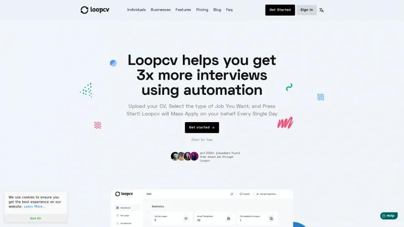 Homepage of LoopCV