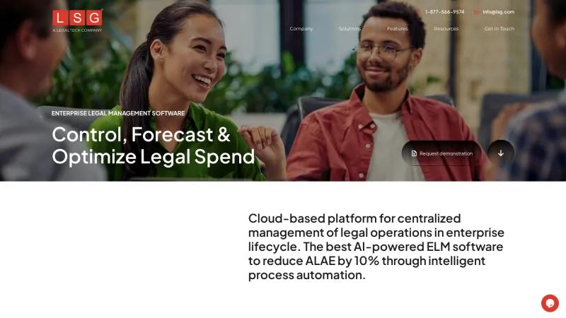 Homepage of ExpenseCore Legal