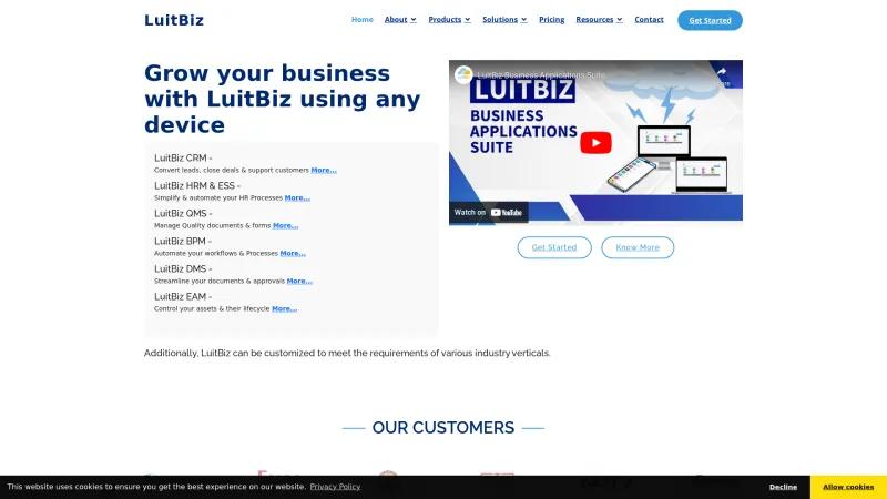 Homepage of LuitBiz