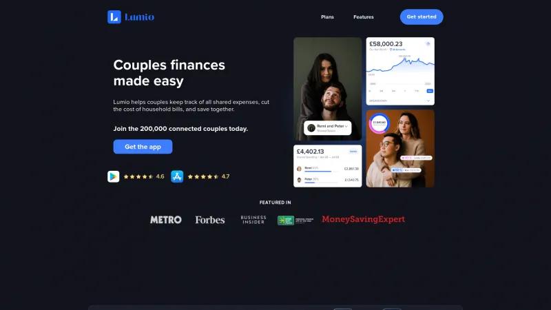 Homepage of Lumio