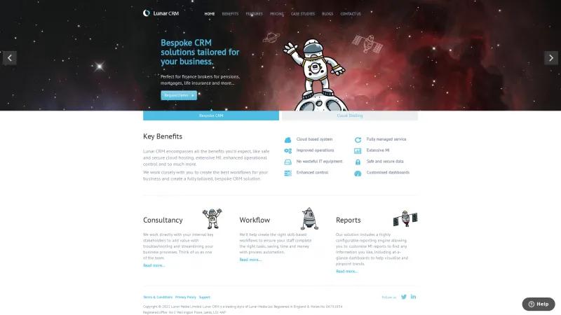 Homepage of Lunar CRM