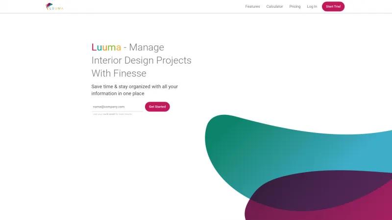 Homepage of LUUMA