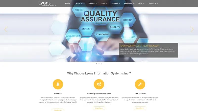 Homepage of Lyons Laboratory Management System