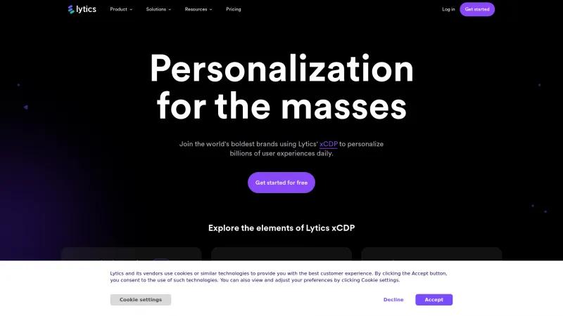 Homepage of Lytics