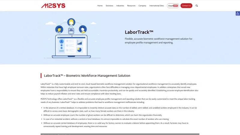 Homepage of LaborTrack