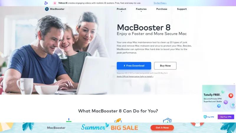 Homepage of MacBooster