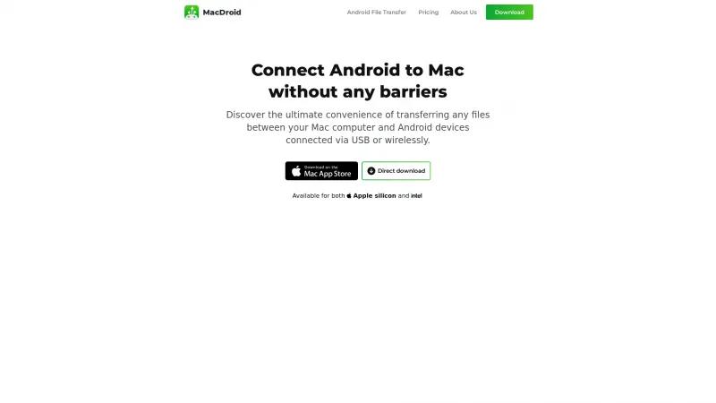 Homepage of MacDroid