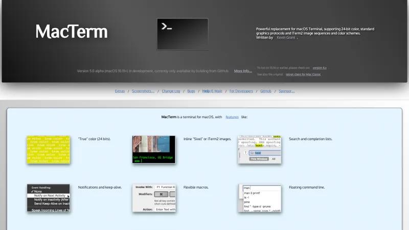 Homepage of MacTerm