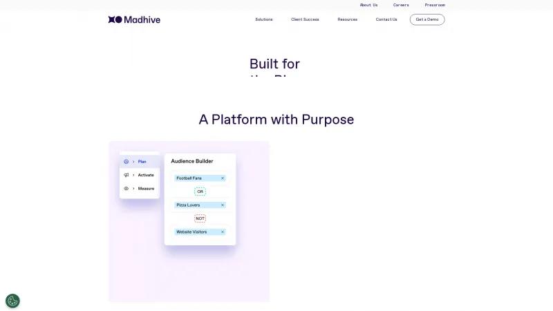 Homepage of Madhive